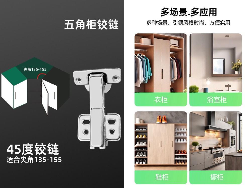 全屋定制避坑:165° 与 180° 大角度铰链区别,装错柜体浪费一半收纳